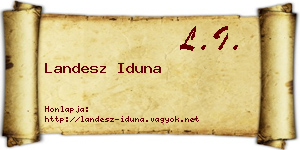 Landesz Iduna névjegykártya